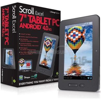 Storage Options Scroll Excel 7" Capacitive Android 4 Tablet in Black