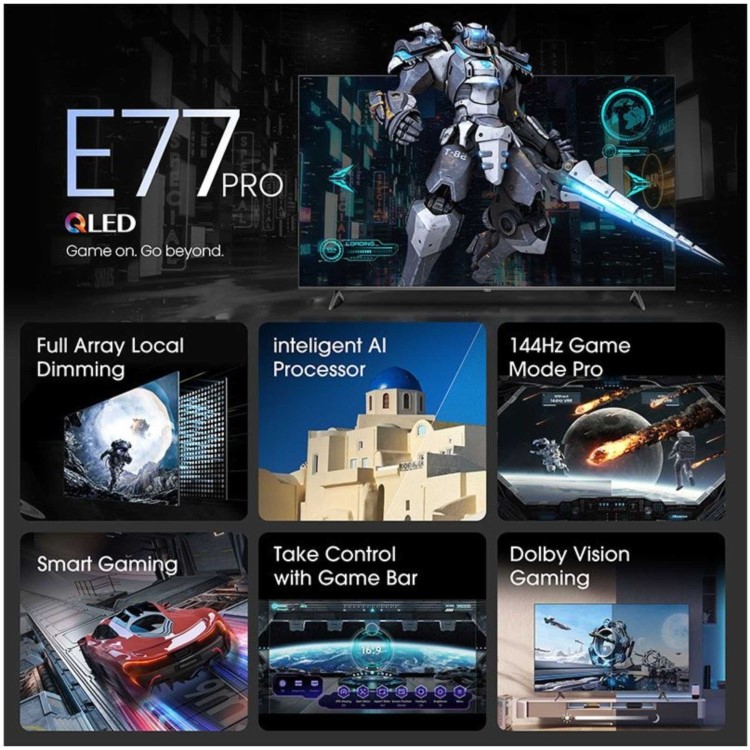 Hisense E7N PRO Series 55 inch 4K QLED Smart TV