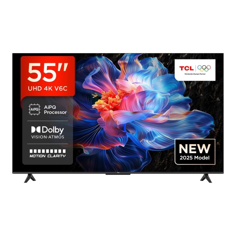 TCL 55V6C-UK 55-Inch 4K HDR Smart TV  Dolby Vision HDR10+ Google TV & Dolby Atmos