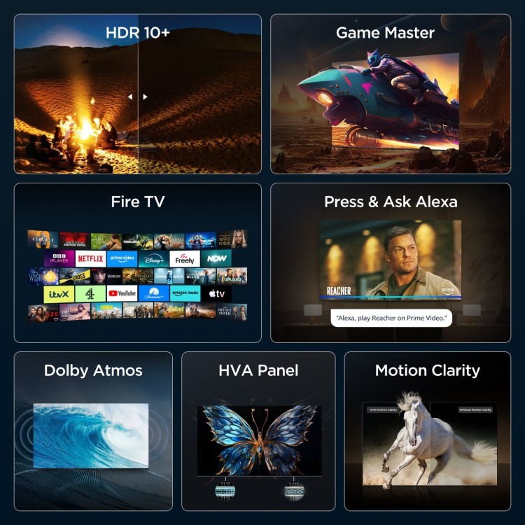TCL 55V6D-UK 55 Inch 4K UHD Smart Fire TV  HDR10+ Dolby Atmos & Alexa Built-In