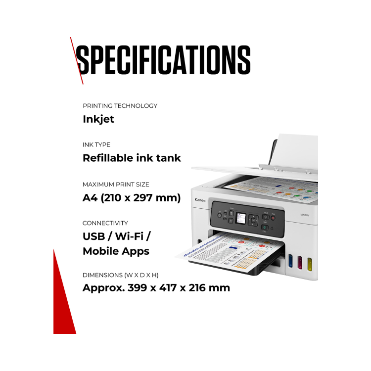 Canon MAXIFY GX3050 A4 Colour Multifunction Inkjet Printer