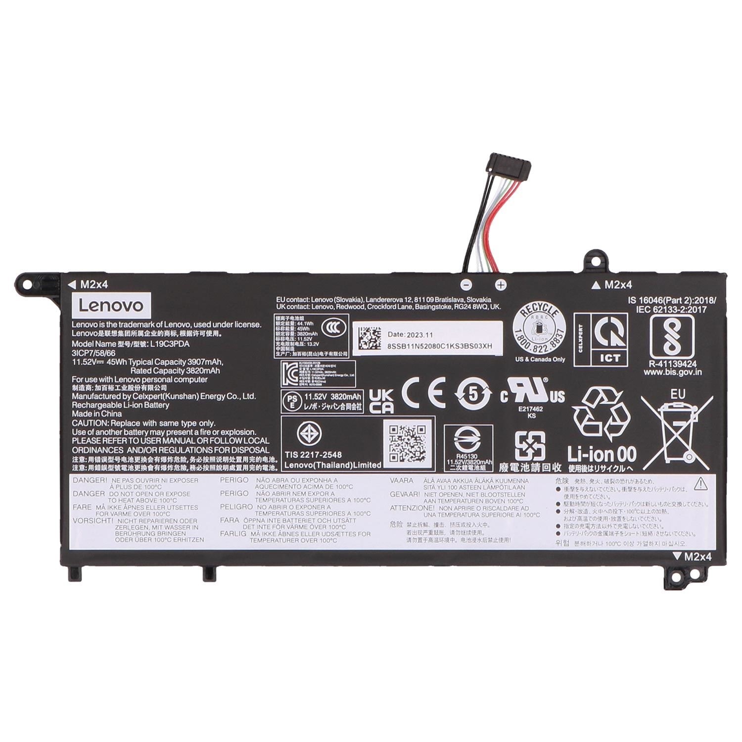 Computer Battery Pack Lenovo Laptop Battery Pack 11.55V 3810mAh - Laptops Direct