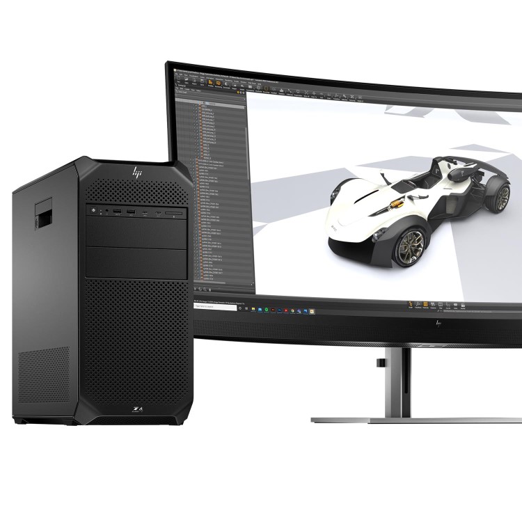 Hewlett Packard HP Workstation Z4 G5 - Tower 4U - 1 x Xeon W W5-2455X / up to 4.6 GHz - RAM 32 GB - SSD 1 TB - HP Z Turbo Drive NVMe TLC - no graphics - Gigabit Ethernet - Win 11 Pro - monitor_