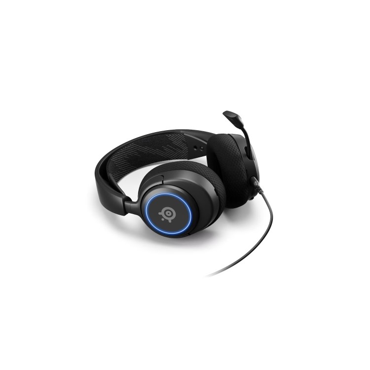 Bundle of SteelSeries Arctis Nova 3 RGB Gaming Headset Apex 9 RGB Gaming Keyboard and Rival 5 RGB Mouse with QcK Gaming Surface