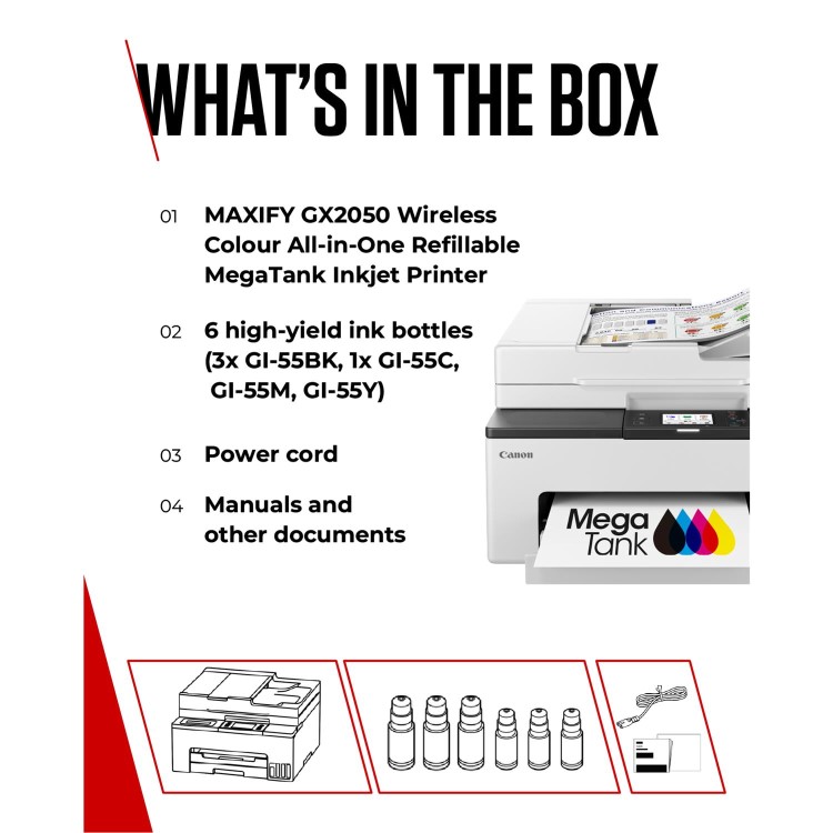 Canon MAXIFY GX2050 A4 Colour Multifunction Inkjet Printer