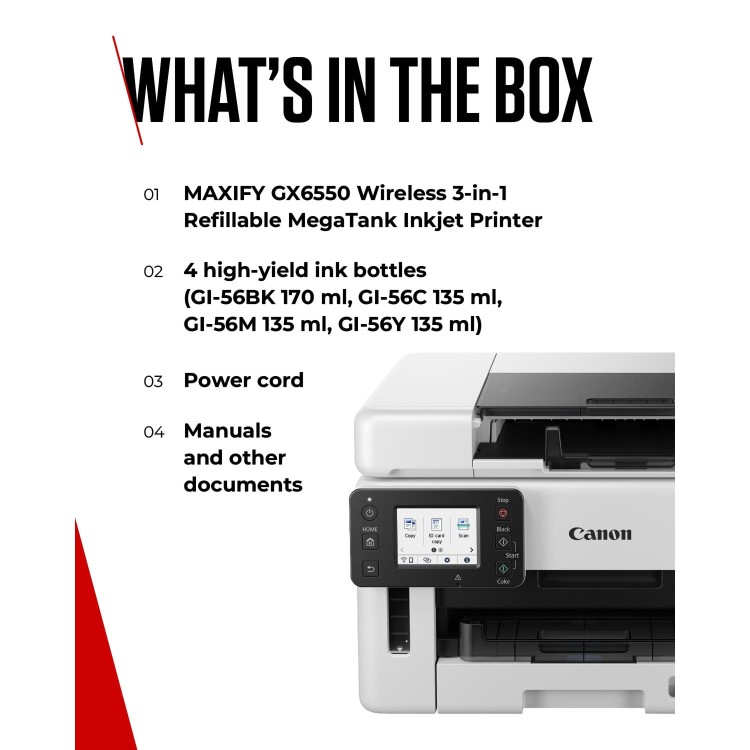 Canon MAXIFY GX6550 A4 Colour Multifunction Inkjet Printer