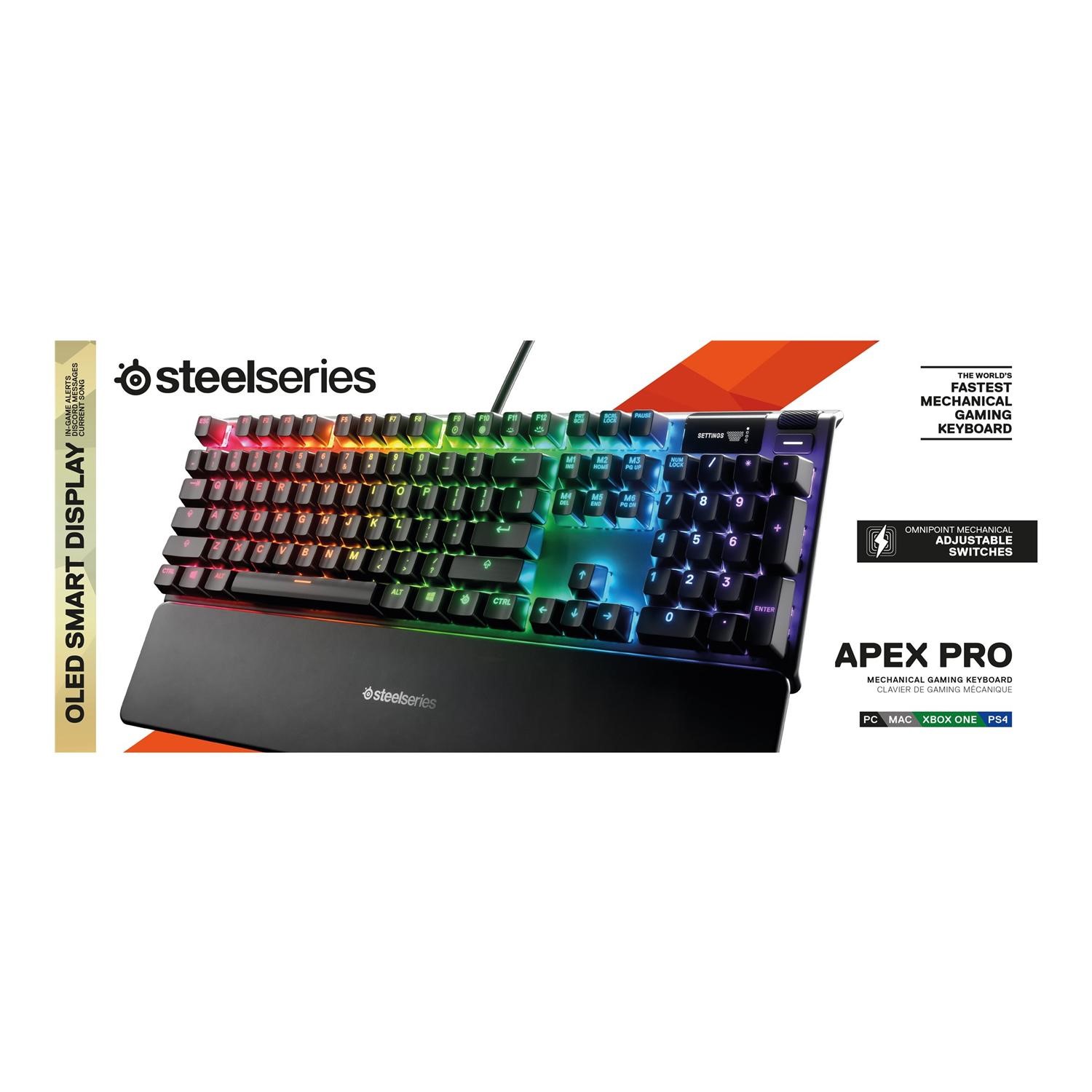 Steelseries Apex Pro Adjustable Mechanical Keyboard Laptops Direct Steelseries Apex Pro Adjustable Mechanical Keyboard Laptops Direct