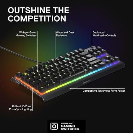 SteelSeries Apex 3 Tenkeyless RGB Wired Gaming Keyboard