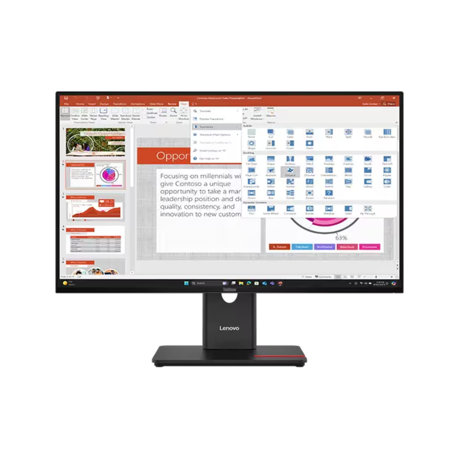 Lenovo Thinkvision T27-40 27 Ips Full Hd 120Hz Monitor Black, Laptops Direct - 64A5MAT6UK
