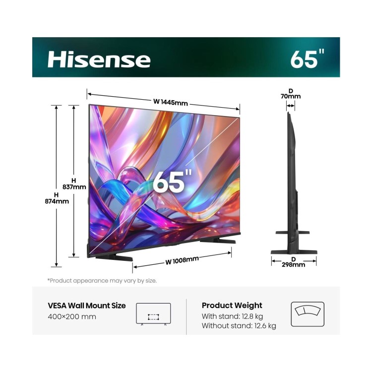 Hisense 65Q7STUK 65 Inch 4K QLED Smart TV – Ultra HD HDR Freely & Dolby Vision