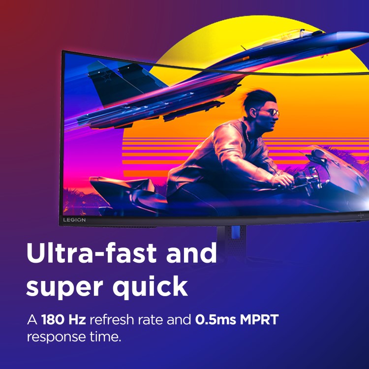 Lenovo Legion R34W-30 34" QHD 180Hz 0.5ms Ultrawide Curved Gaming Monitor