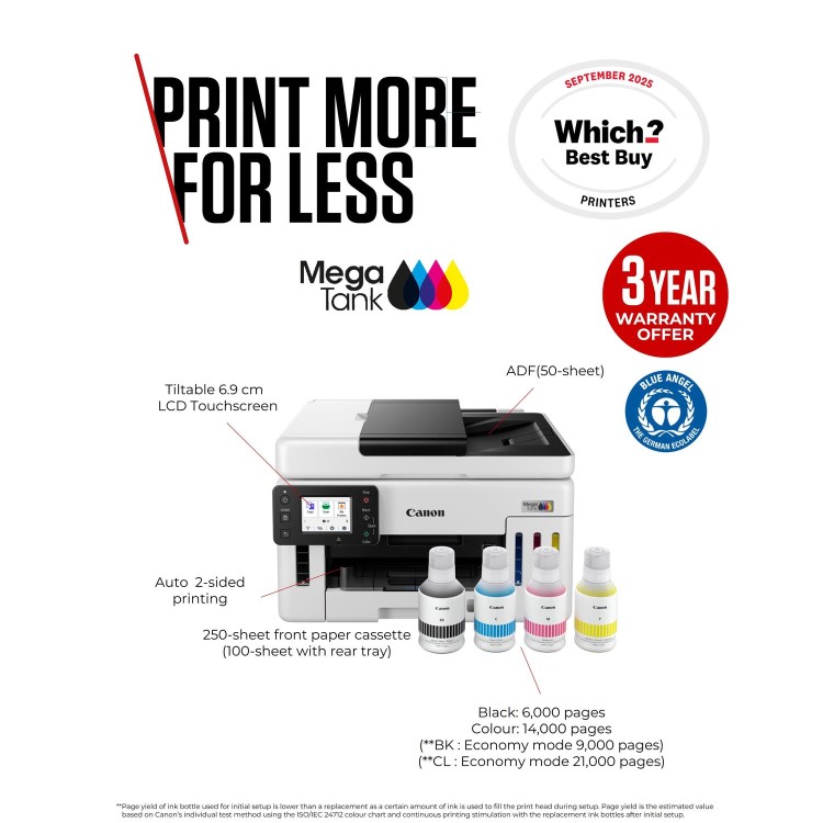 Canon MAXIFY GX6150 A4 Colour Multifunction Inkjet Printer