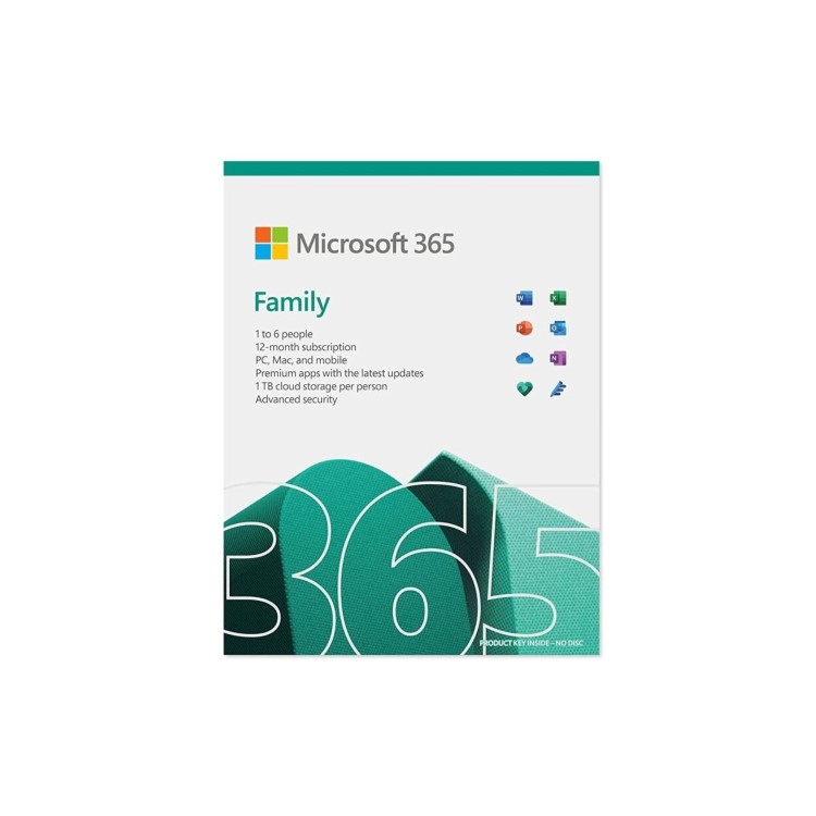 Microsoft Office 365 Family 1 Year 6 User Subscription 