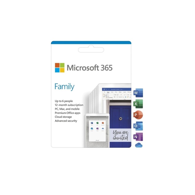 Microsoft Office 365 Family 1 Year 6 User Subscription 