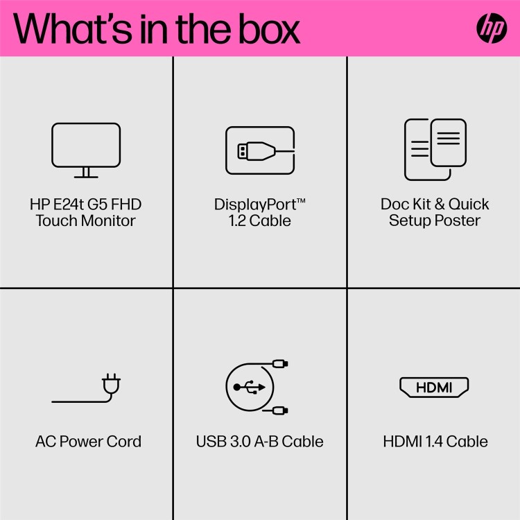 HP E24t G5 E-Series 24" IPS Full HD Touchscreen Monitor