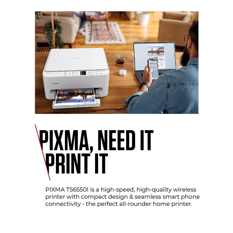 Canon Pixma TS6550i 3-in-1 Wireless Colour Inkjet Printer