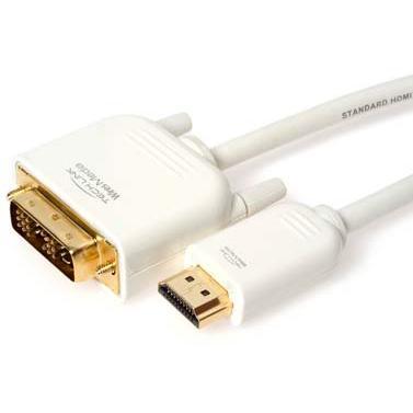 Wires Media - 2.0m DVI socket to HDMI A plug - White