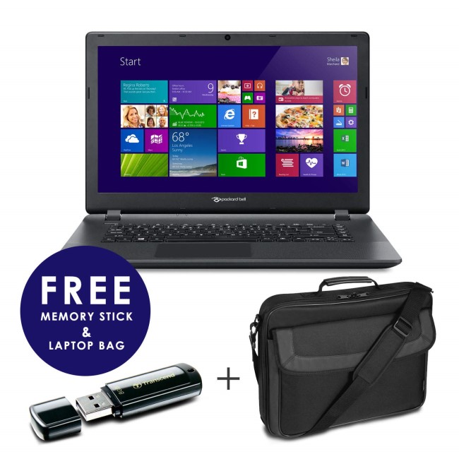 GRADE A1 - As new but box opened - Packard Bell EasyNote TF71BM-C9MA 2GB 320GB 15.6 inch Windows 8.1 Laptop - Free Bag and 8GB Memory Stick