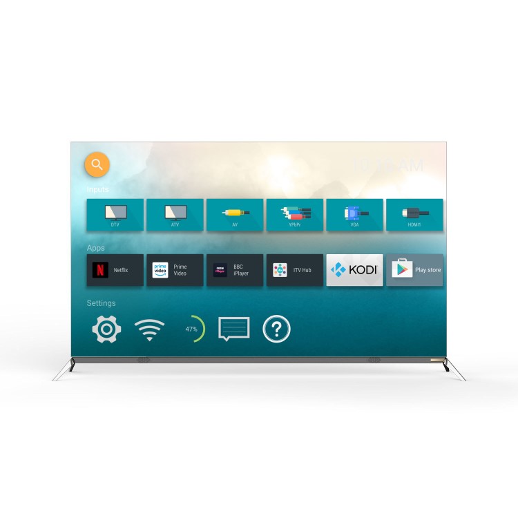GRADE A3 - electriQ 55" 4K UHD OLED LG Panel HDR Android Smart TV with Freeview HD and Freesat 