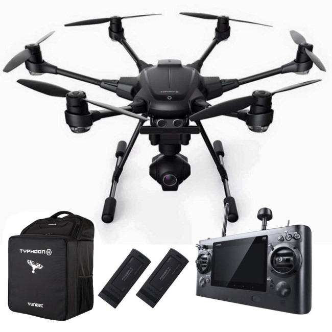GRADE A1 - Yuneec Typhoon H Pro with Intel RealSense CGO3+ Batteries x2 and Backpack