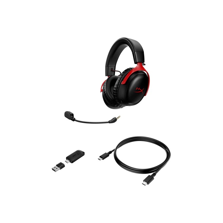 HyperX Cloud III Double Sided Over-ear Wireless with Microphone Gaming Headset Black & Red