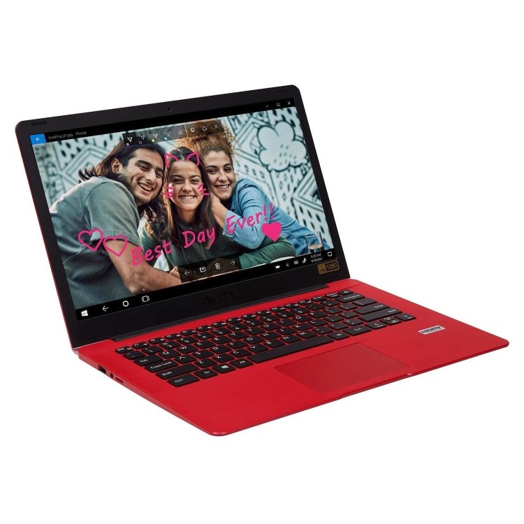 Refurbished Avita Pura 14 AMD Ryzen 3 3200U 4GB 256GB 14 Inch Windows 10 Laptop - Sugar Red 