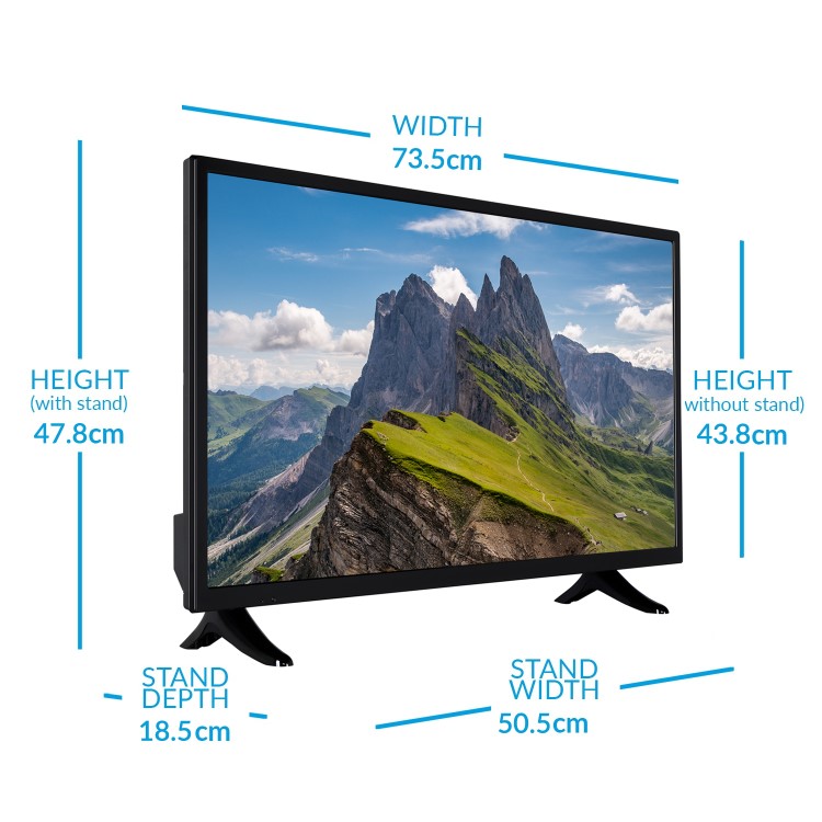 electriQ 32" HD Ready LED Smart TV with Freeview HD and Freeview Play