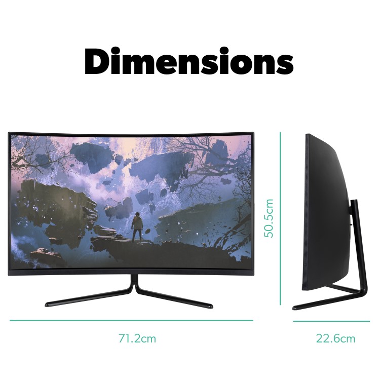 electriQ 32" 4K UHD HDR Curved Monitor