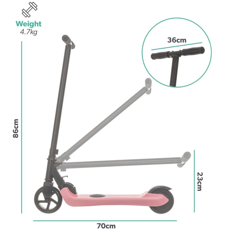 Refurbished ElectriQ Active Kids Electric Scooter - Pink