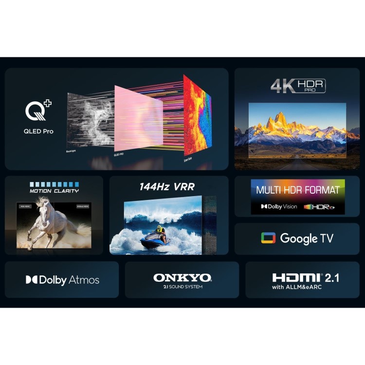 Refurbished TCL C655K 55" 4K Ultra HD with HDR10+ Freeview HD QLED Smart TV