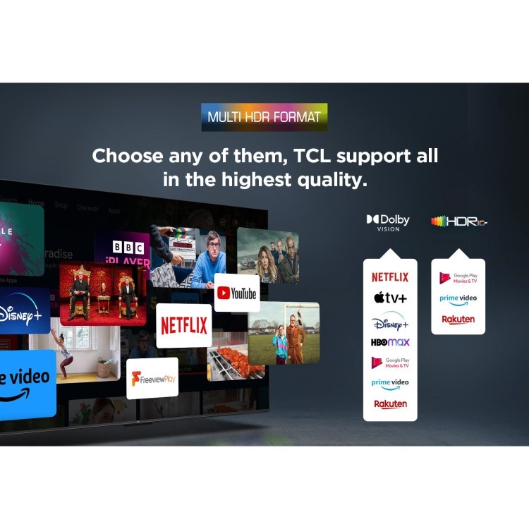 Refurbished TCL 55" 4K Ultra HD with HDR10+ FreeSat LED Smart TV