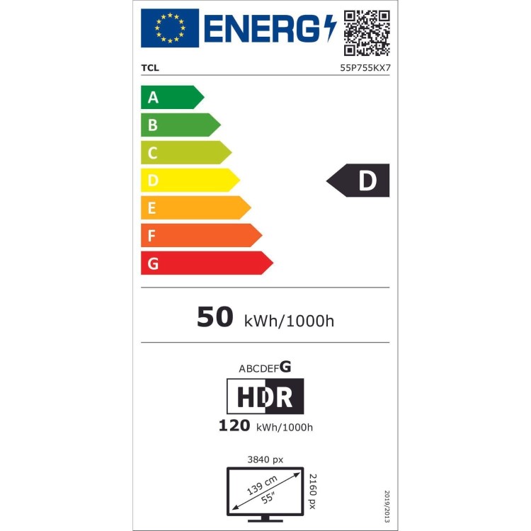 Refurbished TCL 55" 4K Ultra HD with HDR10+ FreeSat LED Smart TV