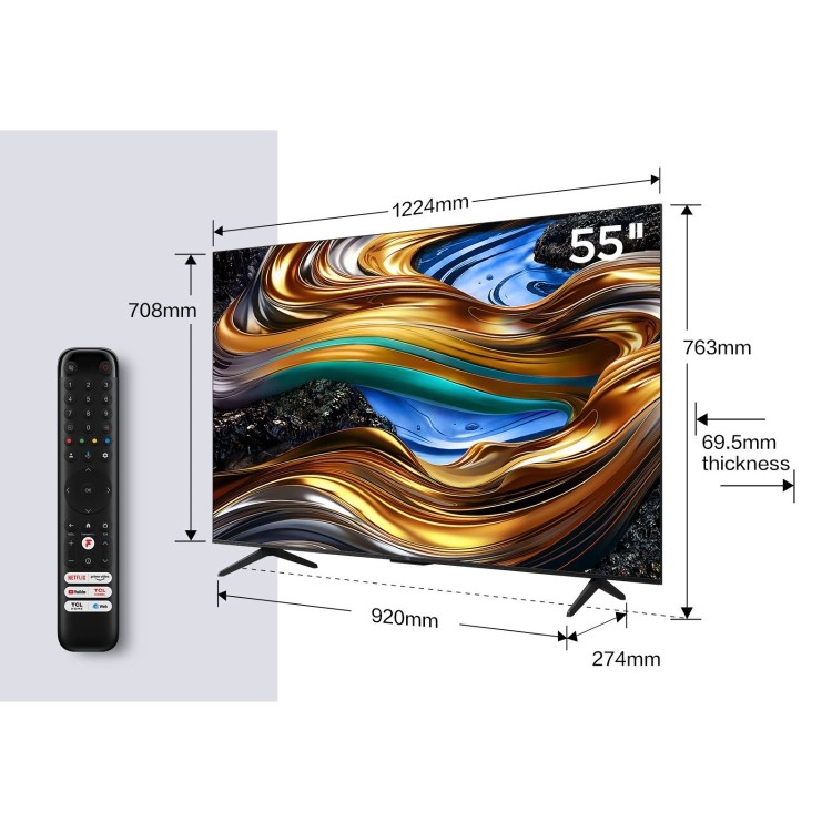 Refurbished TCL 55" 4K Ultra HD with HDR10+ FreeSat LED Smart TV