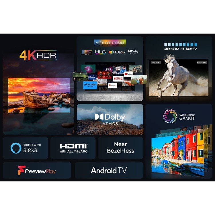 Refurbished TCL 55" 4K Ultra HD with HDR10+ FreeSat LED Smart TV