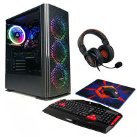 Refurbished CyberPowerPC Ryzen 5 16GB RAM 500GB SSD RTX 3050 Windows 11 Gaming PC with Keyboard Mouse and Headset
