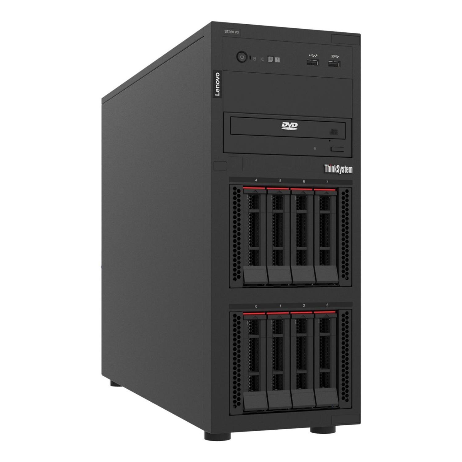 Lenovo Thinksystem St250 V3 1Xintel Xeon 6353P 8C 2.7Ghz 65W 1X32GB 2Rx8 Thinksystem Raid 545-8I Pcie Gen4 12GB Adapter 1X800w Black, Laptops Direct - 7DCEA04XEA