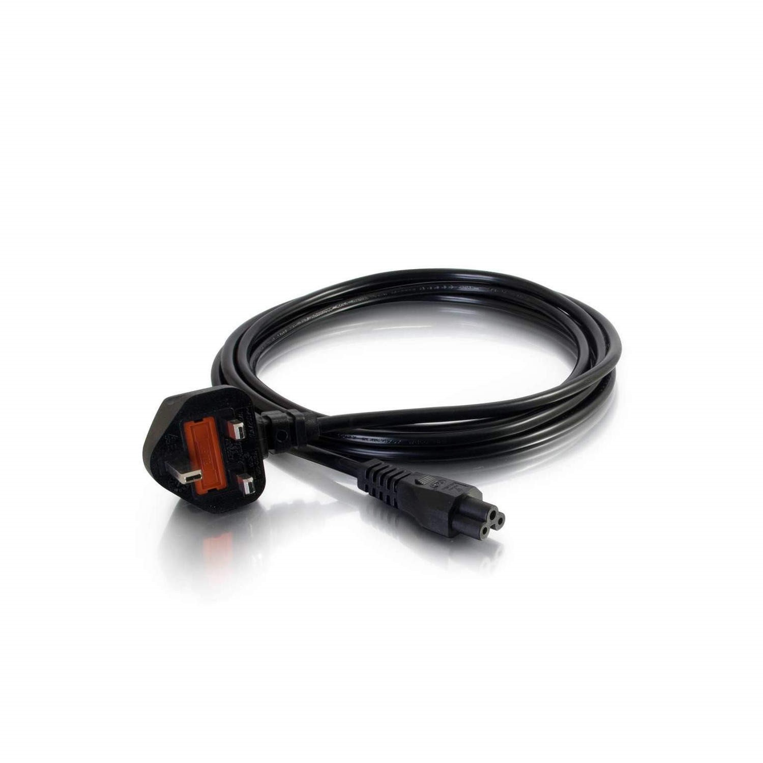 C2G 1m UK Laptop Power Cord with Clover Leaf Connector