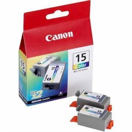 Canon BCI 15 Twin Pack Ink Tank - Cyan Yellow and Magenta 
