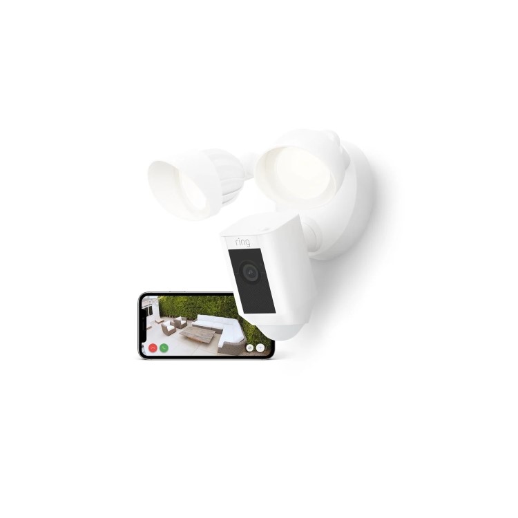 Ring 1080p HD Floodlight Cam Wired Plus - White
