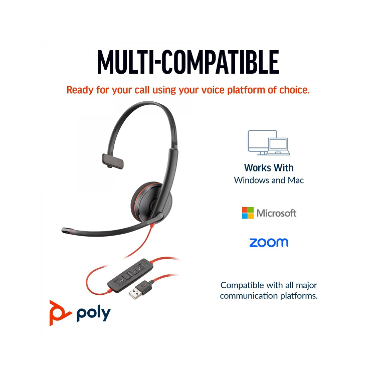 Poly Blackwire 3210 Wired Headset