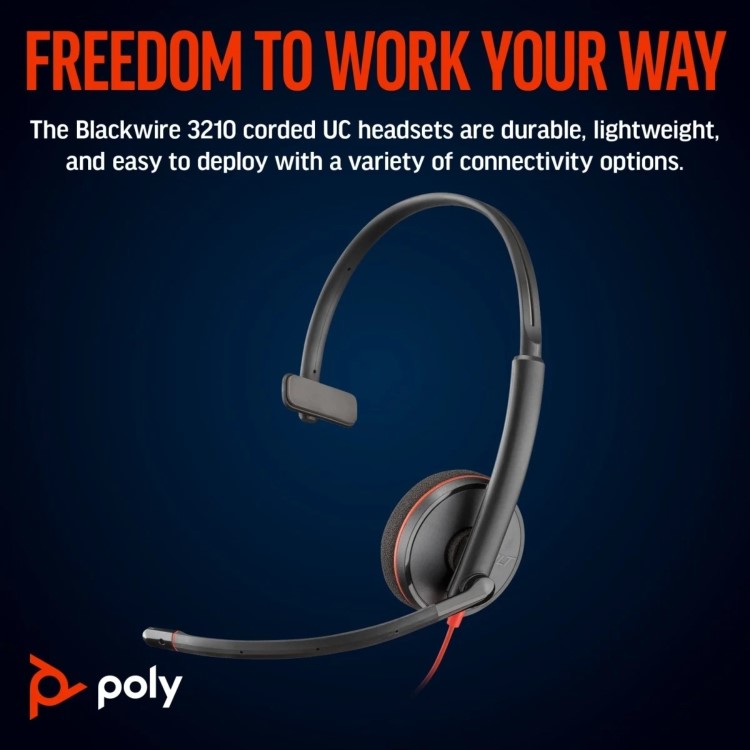 Poly Blackwire 3210 Wired Headset