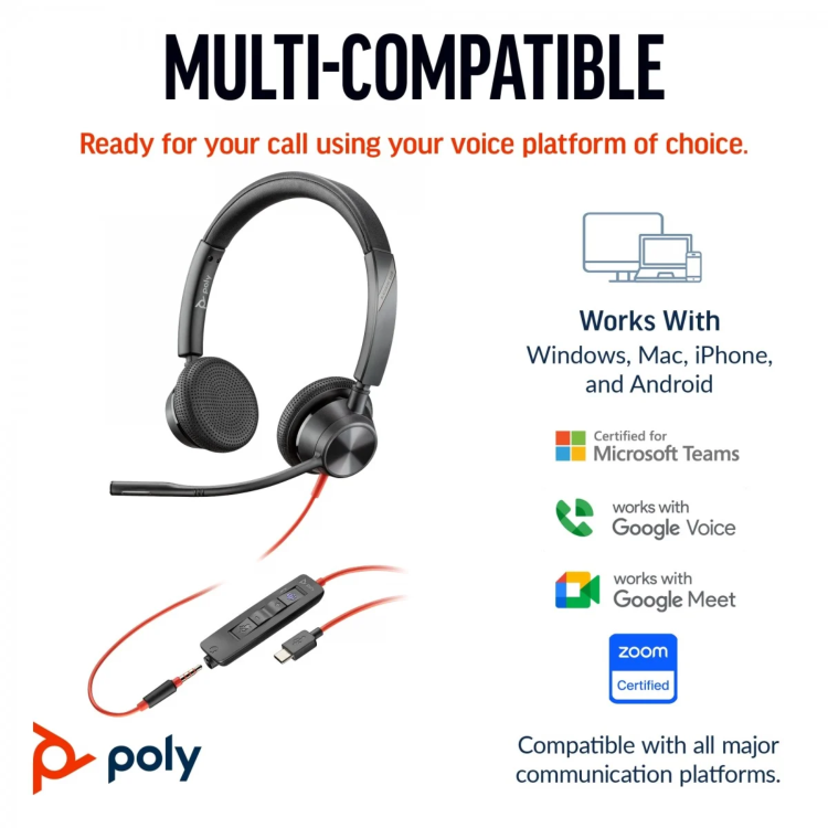 Poly Blackwire 3325 Wired Headset