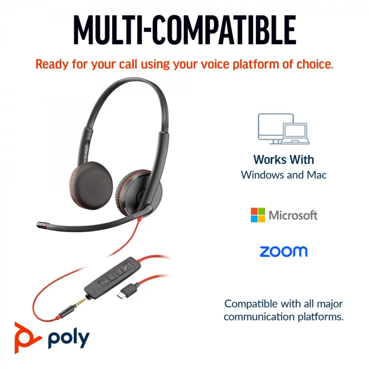 Poly Blackwire 3225 Wired Headset