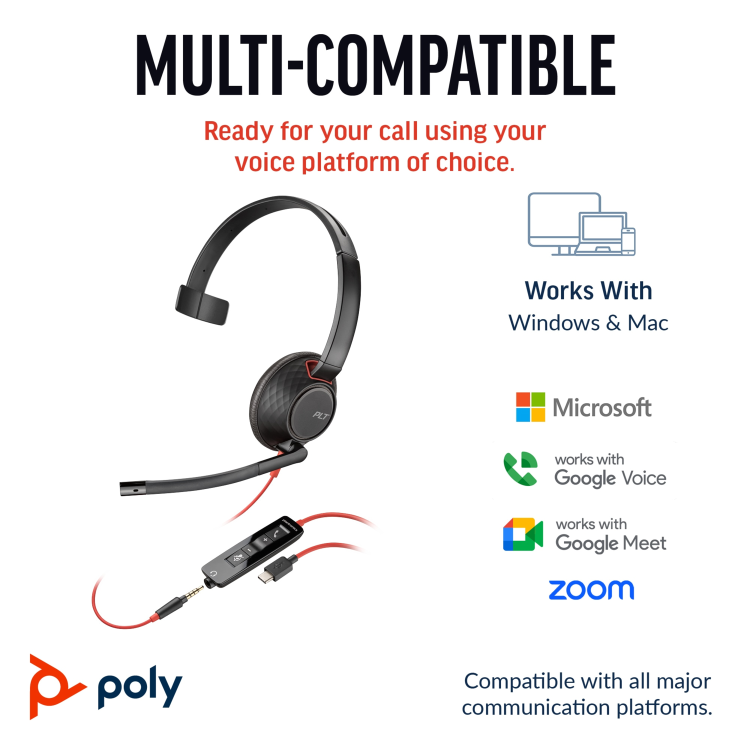 Poly Blackwire 5210 Wired Headset