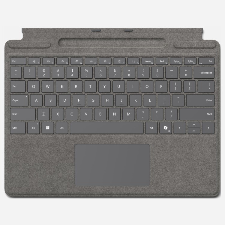 Microsoft Surface Pro X/8/9/10/11 Signature Keyboard with Copilot Button and Pen Storage - Platinum