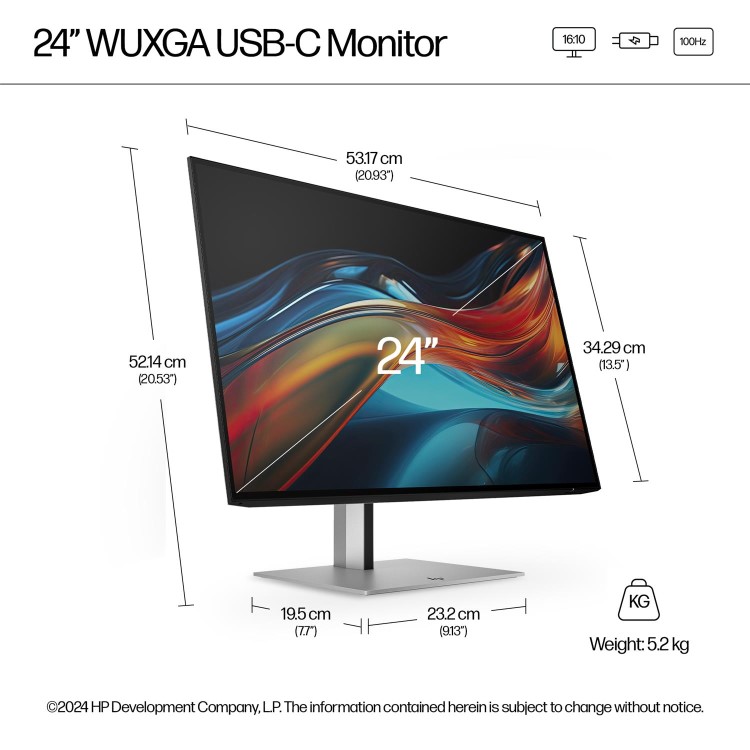 HP Series 7 Pro 724pu 24" IPS WUXGA 100Hz USB-C Monitor
