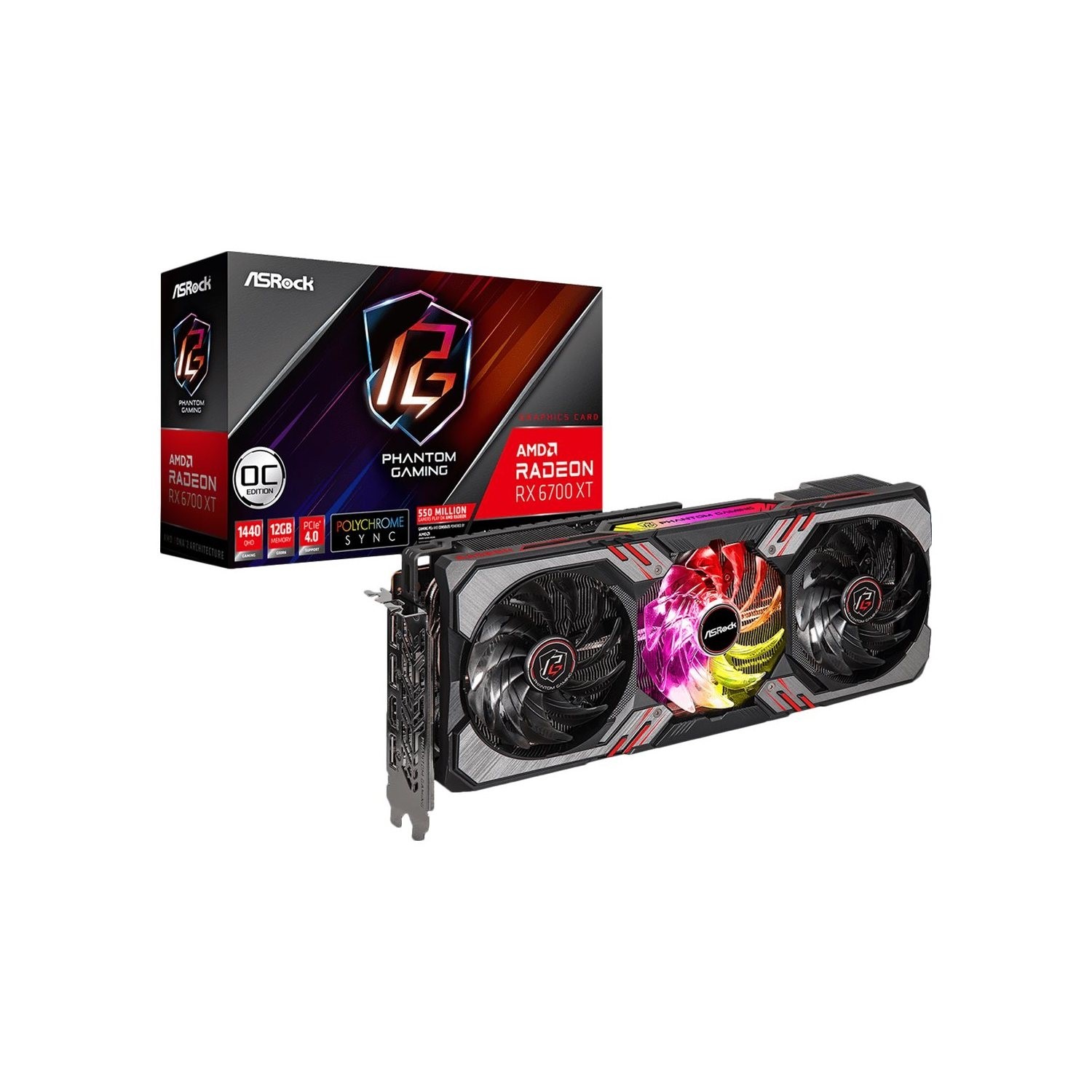 グラフィックボード・グラボ・ビデオカード ASRock AMD Radeon RX 6700 XT 12GB GDDR6 ASRock Radeon RX 6700XT 12GB Graphics Card - Laptops Direct
