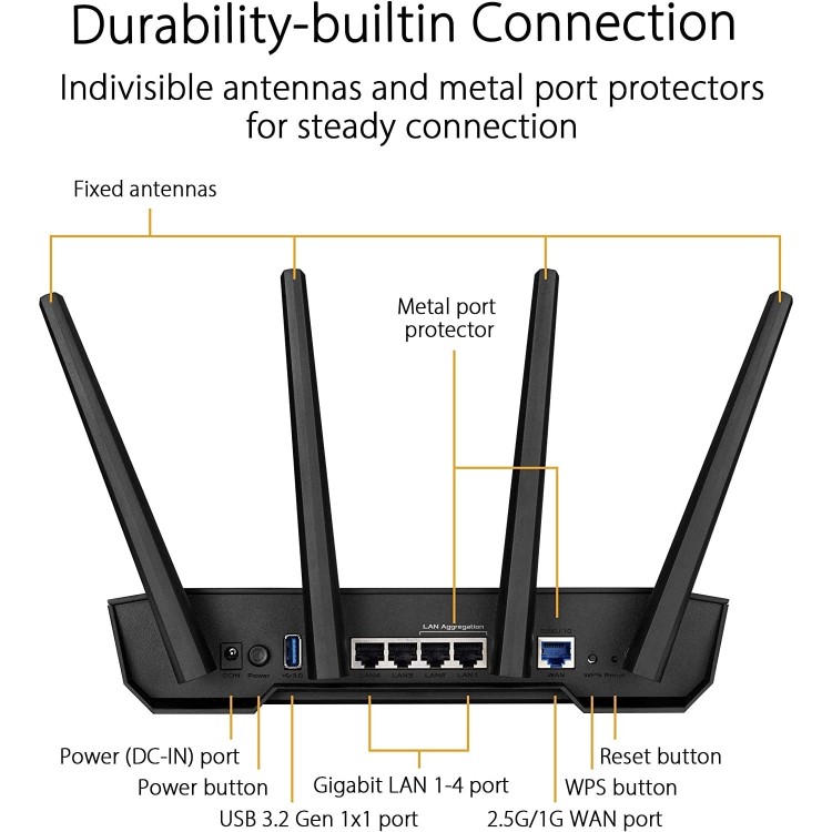 ASUS TUF-AX3000 V2 Dual Band 2.4+5GHz 3000Mbps Wireless Gaming Router