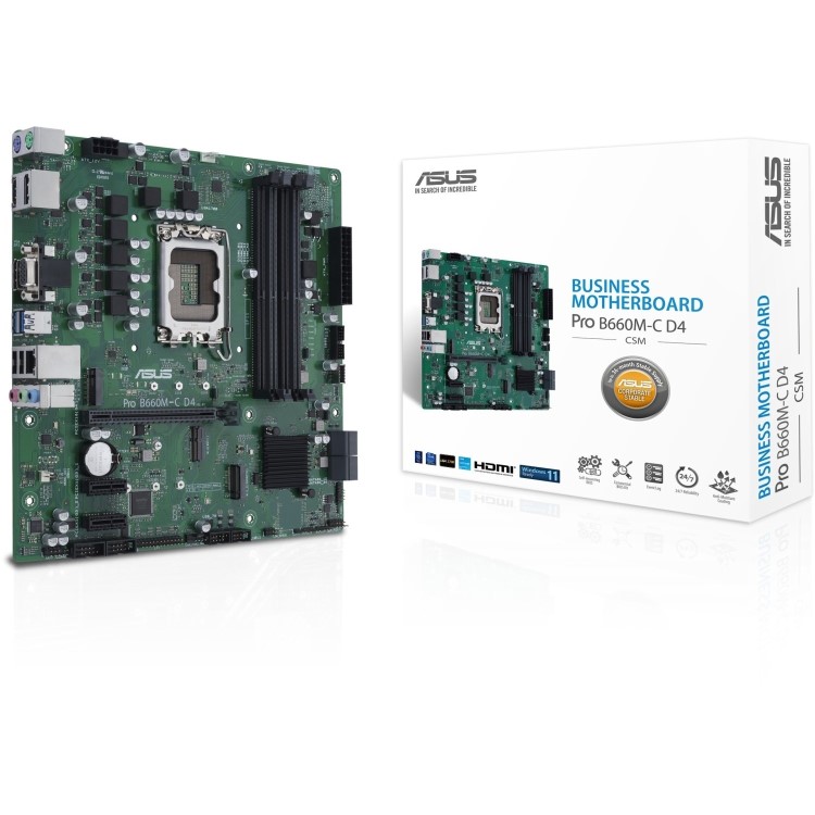 ASUS PRO B660M-C Intel B660 LGA 1700 DDR4 Micro ATX Motherboard