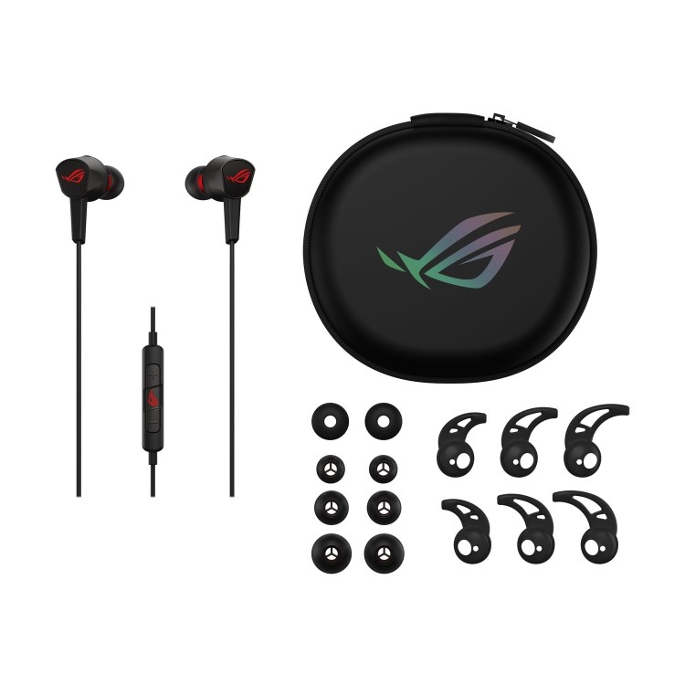 ROG Cetra II Core in-ear gaming headphones with liquid silicone rubber (LSR) drivers and a 3.5 mm connector 
